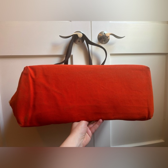 EUC Love Thy Beast Canvas Pet Carrier Tote in Natural & Orange - Picture 10 of 12